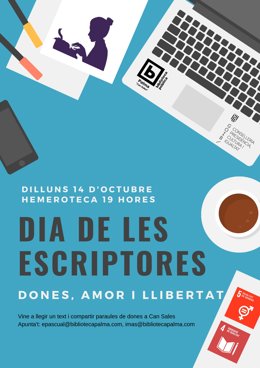 Cartell promocional del Dia de les Dones Escriptores en Ca Sales.