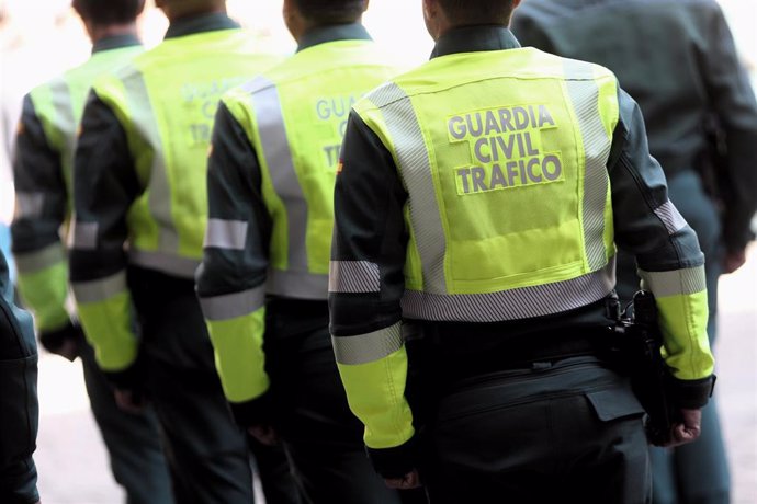 Agentes de la Guardia Civil de Tráfico en fila durante los actos de celebración de la festividad de la Virgen del Pilar, Patrona de la Guardia Civil, en Madrid (España), a 11 de octubre de 2019.