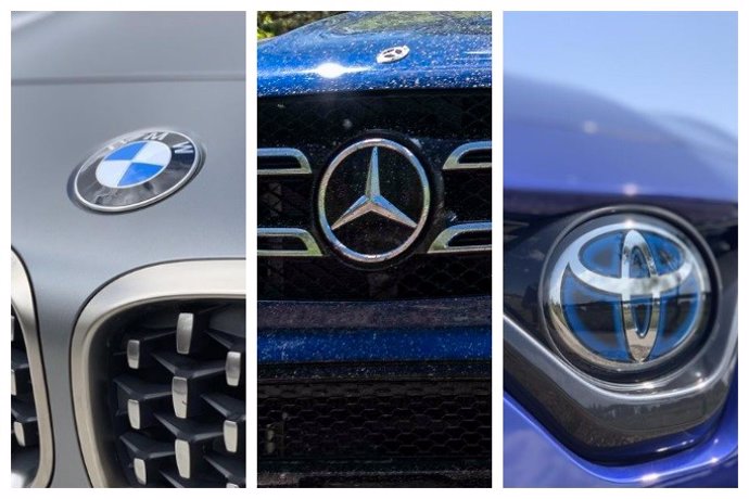 Logotipos de BMW, Mercedes-Benz y Toyota
