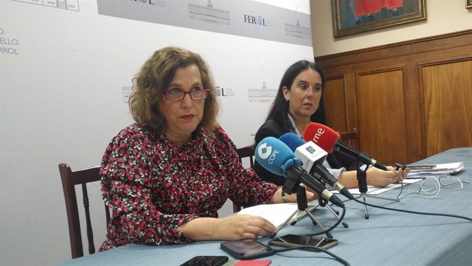 Las ediles Maite Deus y Eva Martínez en la rueda de prensa