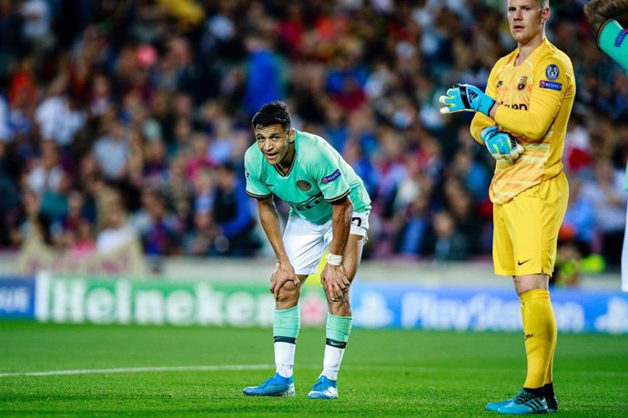 07 Alexis Sanchez of FC Internazionale Milano during the UEFA Champions League group match between FC Barcelona and FC Internazionale Milano in Camp Nou Stadium in Barcelona 02 of October of 2019, Spain.