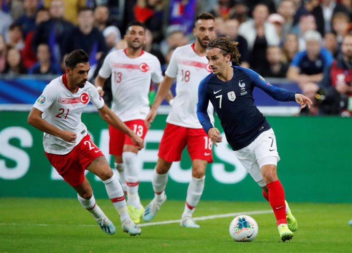 Antoine Griezmann en el partido entre Francia y Turquía
