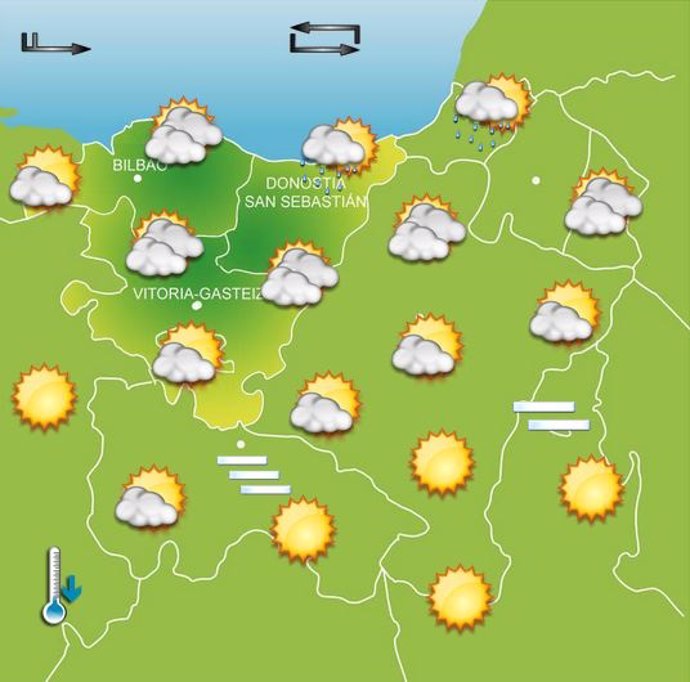Previsiones meteorológicas para el 15 de octubre en Euskadi.