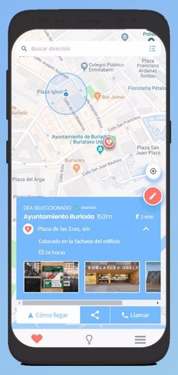 Una App permite localizar los desfibriladores automáticos en Navarra.