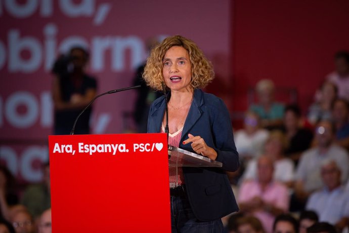 La ministra de Política Territorial i Funció Pública en funcions, Meritxell Batet, intervé en un acte polític socialista, a Barcelona, a 9 d'octubre de 2019.
