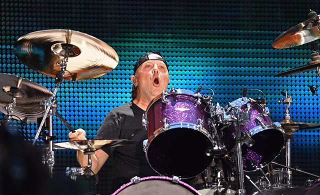 Jul7 21, 2019 - Moscow, Russia: Metallica's performance at the Luzhniki stadium. Band member Lars Ulrich (drum set) at the concert. July 21, 2019. Russia, Moscow. (Alexander Miridonov/Kommersant/Contacto)