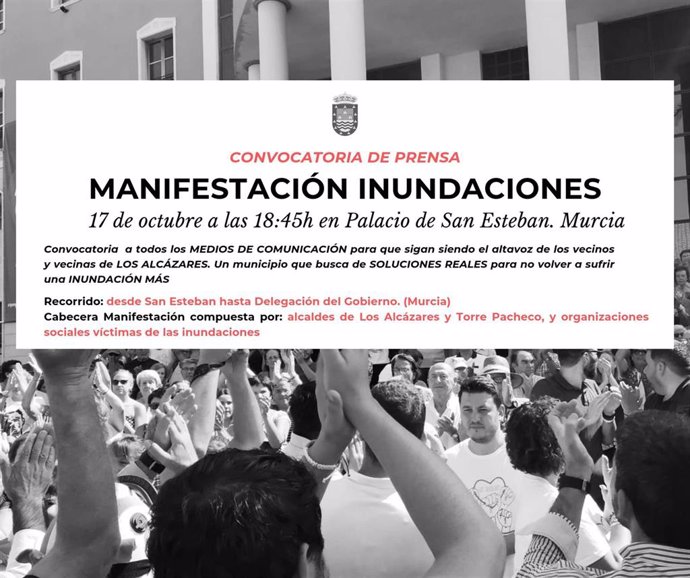 Cartel manifestación Los Alcázares inundaciones en Murcia