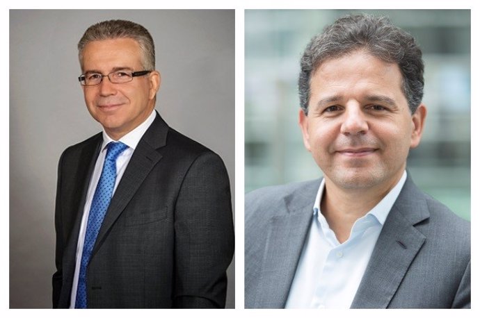 Collage de Joseph Pinto,  nuevo Chief Operating Officer de Natixis IM, a la izquierda;  y Philippe Setbon, CEO de Ostrum Asset Management, a la derecha.