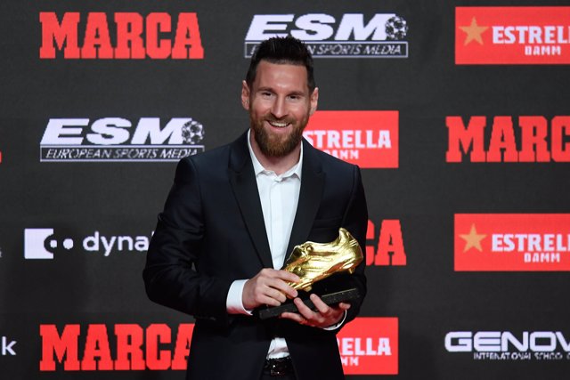 Leo Messi recoge su sexta Bota de Oro en Barcelona