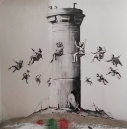 Serigrafía de Banksy a la venta en el Salón du Connaisseur de Madrid