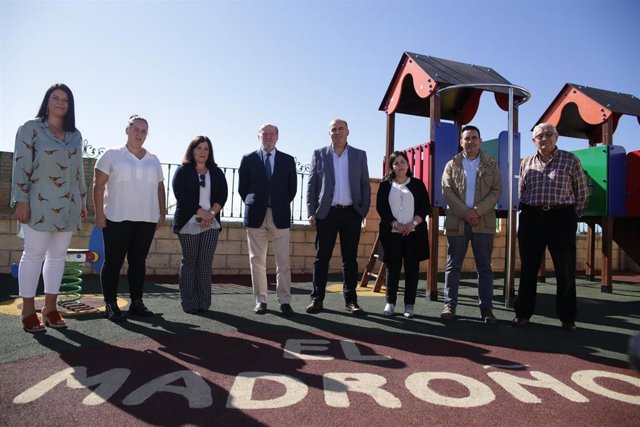 Fernando rodríguez Villalobos, durante su visita a El Madroño