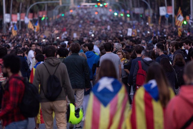 Manifestación convocada por CDR en Barcelona