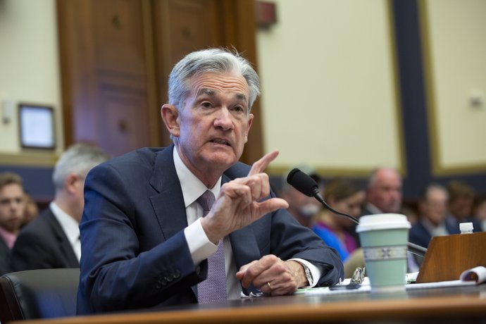 July 10, 2019 - Washington, DC, United States: Chair of the Federal Reserve Jerome Powell testifies before the House Financial Services Committee on Capitol Hill in Washington D.C., U.S. on July 10, 2019. (Stefani Reynolds / CNP / Contacto)