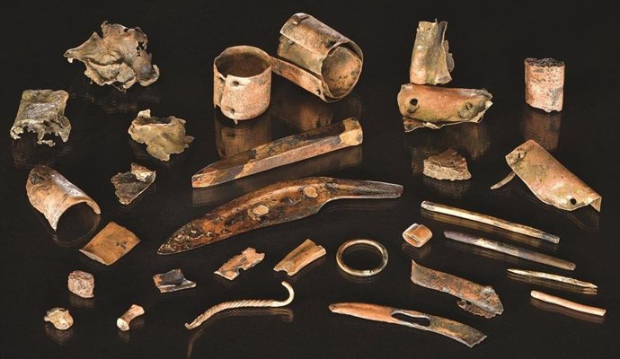 Los útiles de un guerrero de la Edad del Bronce, excavados en Alemania