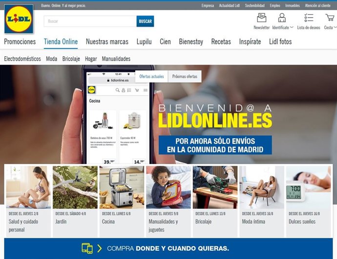 La tienda 'online' de Lidl supera el millón de pedidos en España en su primer año