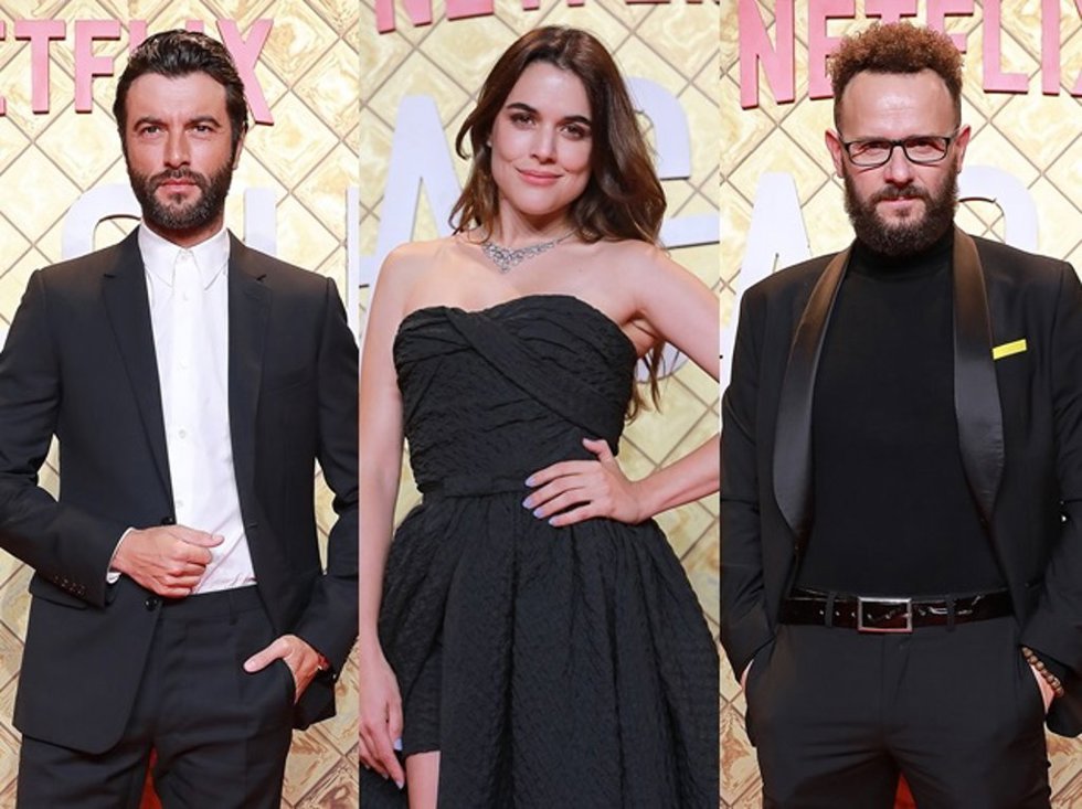 Javier Rey, Adriana Ugarte y Marc Martínez en el estreno de 'Hache'