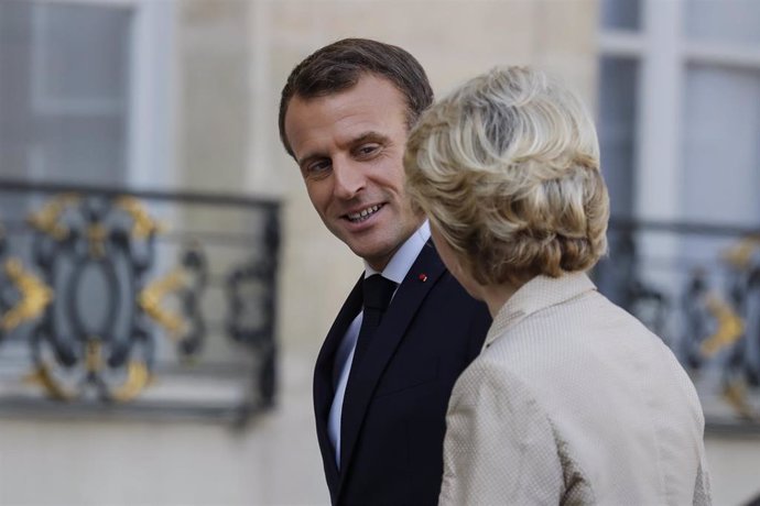 Emmanuel Macron con Ursula von der Leyen en el Palacio del Elíseo