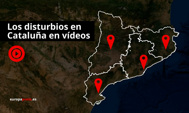 Disturbios en Cataluña en vídeos