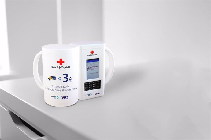 Huchas con tecnología digital desarrolladas por VISA y Universal Pay para Cruz Roja.