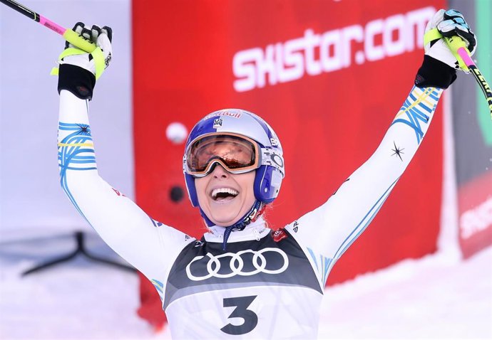 Lindsey Vonn celebra el bronce mundialista en Are 2019