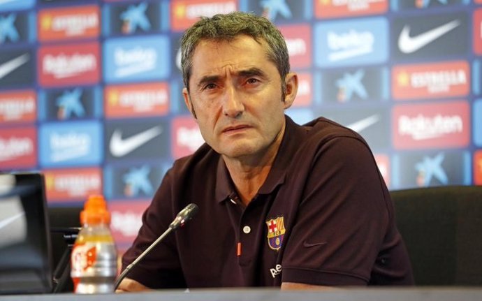 El entrenador del FC Barcelona, Ernesto Valverde, en rueda de prensa