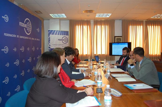 Imagen del encuentro que han mantenido este jueves la Federación de Empresarios del Metal (Fedeme) con una delegación del Partido Popular.