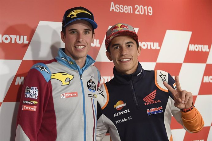 Los hermanos Márquez antes del Gran Premio de los Países Bajos 2019
