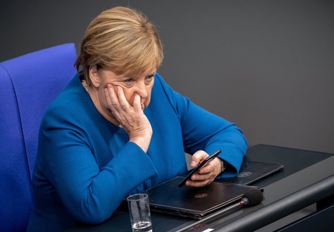 17 October 2019, Berlin: German Chancellor Angela Merkel attends the plenary session of the German Bundestag. Photo: Michael Kappeler/dpa