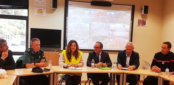 Puesto de Mando Estratégico del simulacro anual de emergencia en el túnel de Somport.