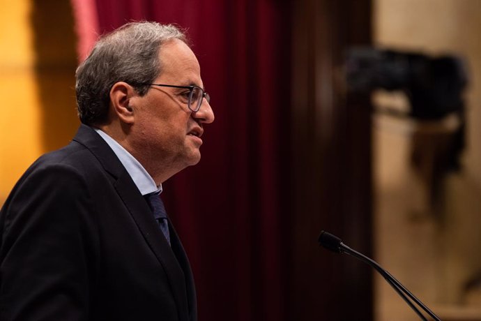 El president de la Generalitat de Catalunya, Quim Torra, al Parlament (Cataluña, España), a 17 de octubre del 2019