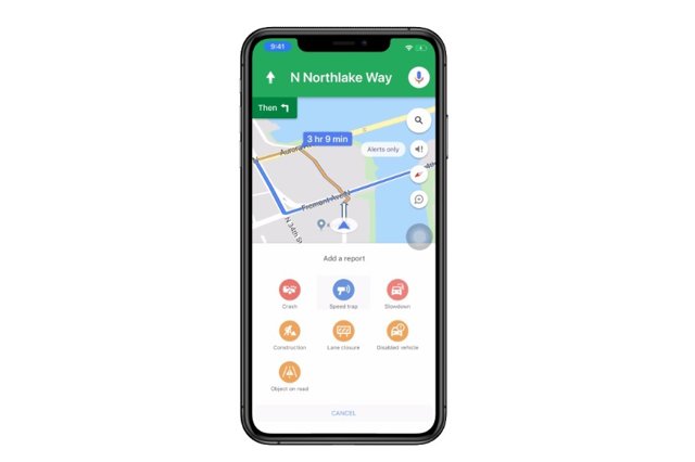 Función de radares de Google Maps
