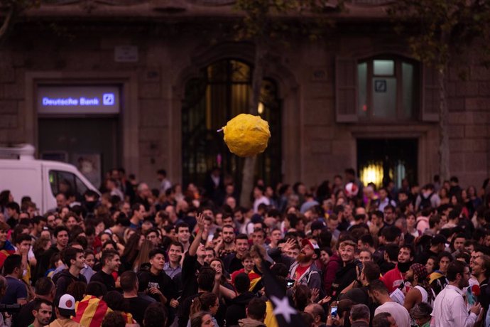 Manifestació contra la sentncia als Jardinets de Grcia de Barcelona