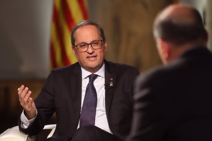 El president de la Generalitat, Quim Torra, entrevistat en Tv3