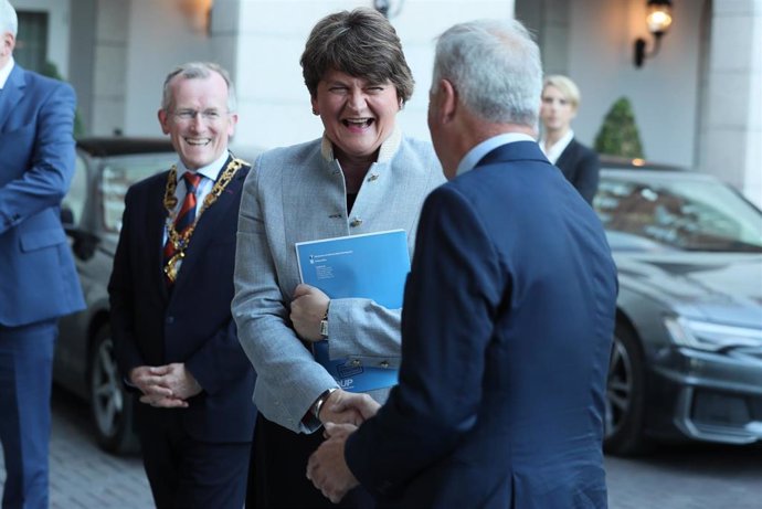 La líder del DUP, Arlene Foster, a su llegada a un acto en Dublín