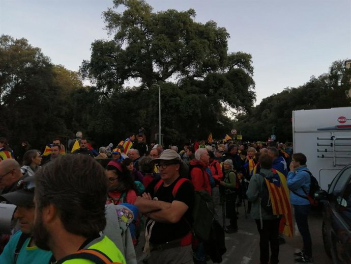 Participants en la columna de la Garriga de la Marxa per la Llibertat