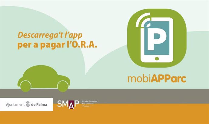 Imagen promocional de 'mobiAPParc', la aplicación para pagar la zona ORA desde el móvil.