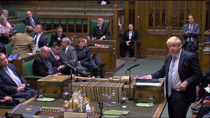 Boris Johnson en una comparecencia en la Cámara de los Comunes