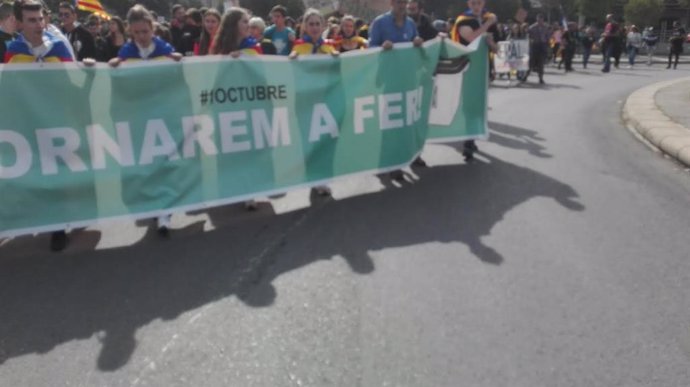 Manifestación de estudiantes en Lleida
