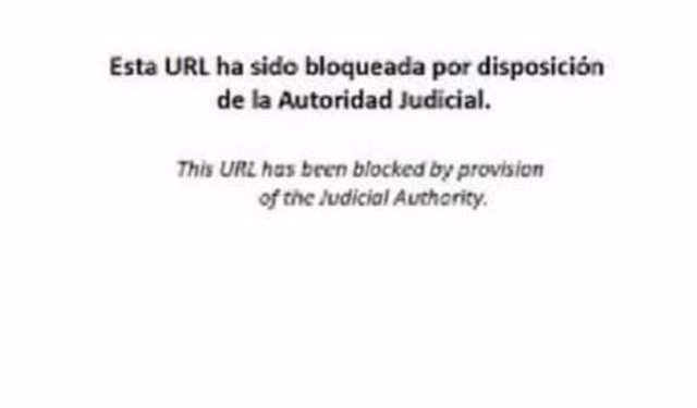 La web de Tsunami Democràtic se empieza a bloquear con un mensaje de "la Autoridad Judicial"