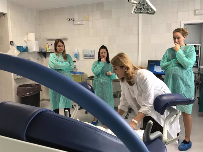 Imagen del recorrido de las instalaciones del Hospital Macarena que hacen las embarazadas.