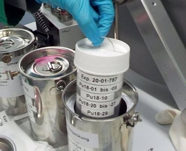 Muestras de plutonio usadas en el experimento