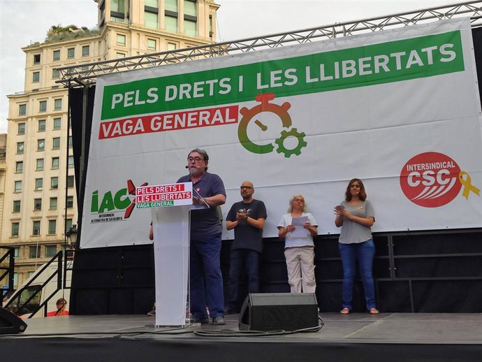 El secretario general de la Intersindical-CSC, Carles Sastre, este viernes