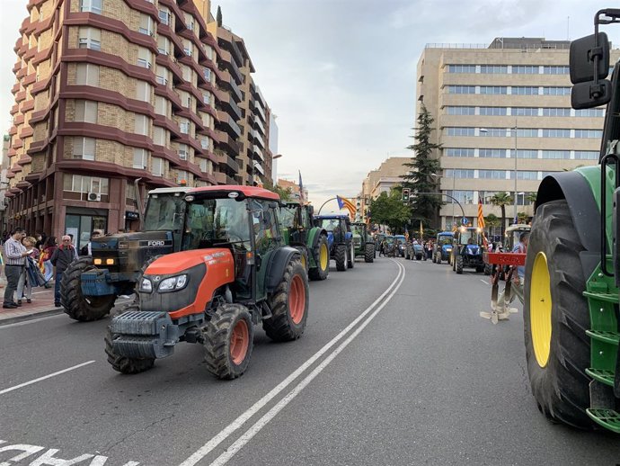 Imatge de la manifestació a Lleida durant la vaga general d'aquest divendres