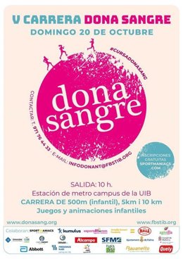 Cartel carrera donación de sangre