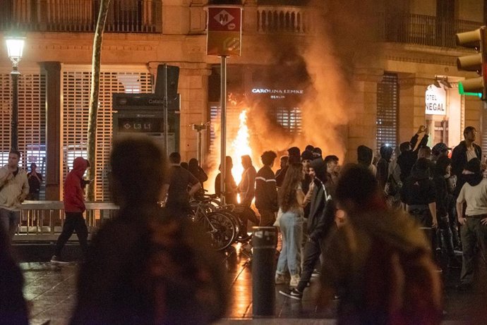 Sexta jornada de protestas en Barcelona contra la sentencia del Supremo por el 'procés'