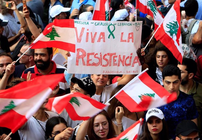 Manifestación contra el Gobierno en Beirut