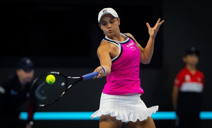 Ashleigh Barty of Australia in action during the third round at the 2019 China Open Premier Mandatory tennis tournament against Saisai Zheng of China