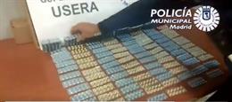Pastillas tipo Viagra intervenidas por la Policía Municipal en Usera