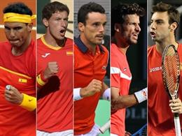 AV.- Tenis/Davis.- Nadal, Bautista, Carreño, Feliciano López y Granollers, equip