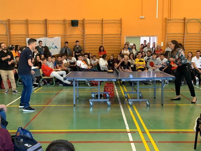 El el medallista granadino José Manuel Ruiz Reyes, en una exhibición del programa Mentor 10